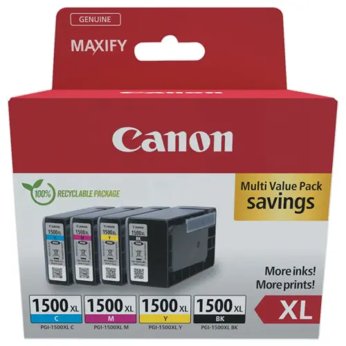 4 Cartouches PGI1500XL – Noir et couleurs – CANON