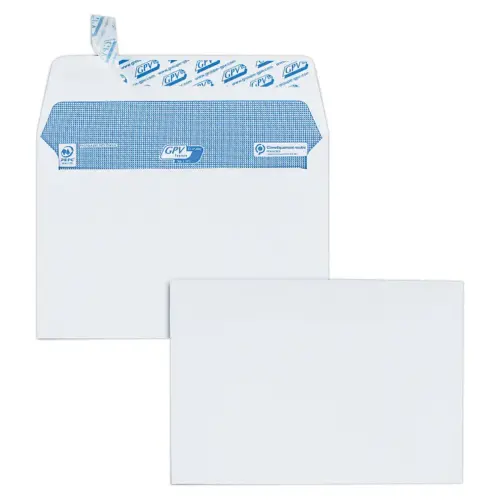 200 Enveloppes blanches C6 100g bande de protection