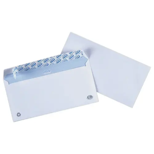200 Enveloppes extra blanches DL 110x220 100 g bande de protection 