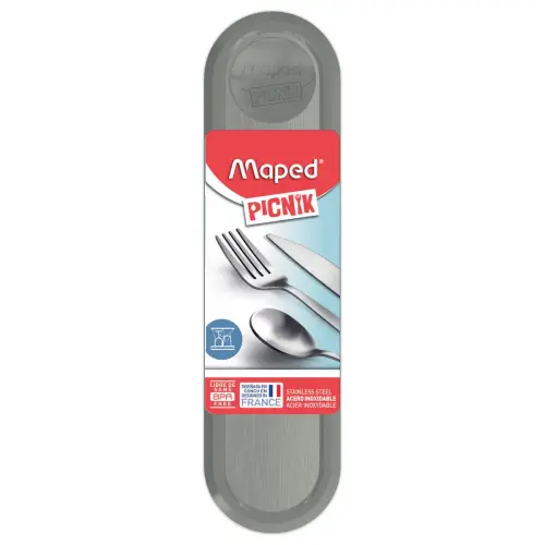 Boîte plastique avec couverts - Gris - MAPED