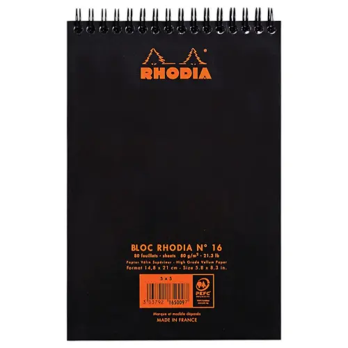 Bloc spirale de 80 feuilles détachables A5 - 5x5 - RHODIA
