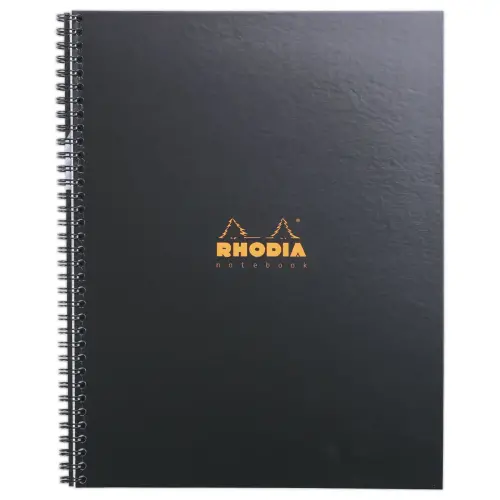 Cahier couverture carton - 160 pages A4+lign&eacute; - Noir - RHODIA 