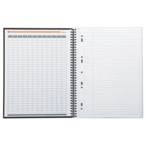 Cahier couverture carton - 160 pages A4+lign&eacute; - Noir - RHODIA 