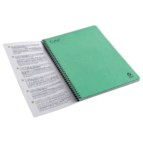 Cahier recycl&eacute; &agrave; spirales - A4 - 5x5 - FOREVER 