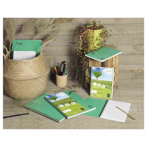 Cahier recycl&eacute; &agrave; spirales - A4 - 5x5 - FOREVER 