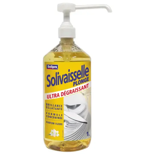 Liquide vaisselle ultra D&eacute;graissant Flacon pompe 1L parfum fleuri 