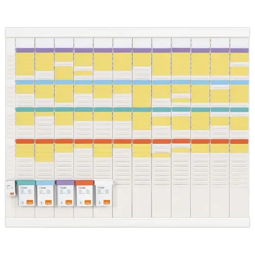Kit planning annuel 13 colonnes 32 fentes - Blanc