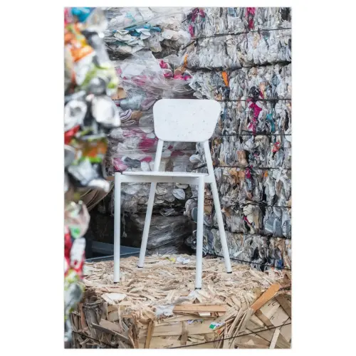 Chaise 4 pieds recyclée MAHAUT décor FLOREAL montée
