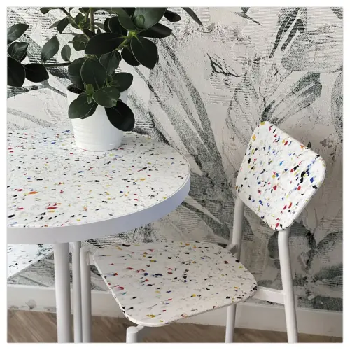 Chaise 4 pieds recyclée MAHAUT décor FLOREAL montée