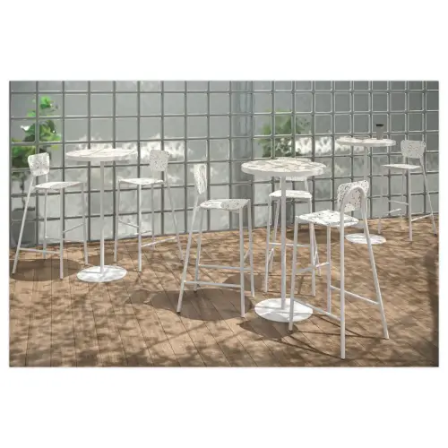 Tabouret haut MAHAUT décor FLOREAL monté