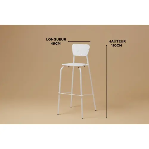 Tabouret haut MAHAUT décor FLOREAL monté