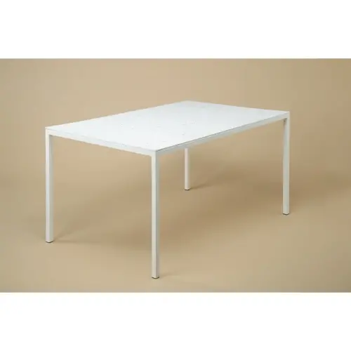 Table rectangulaire 140x90 cm MAHAUT décore FLOREAL recyclée