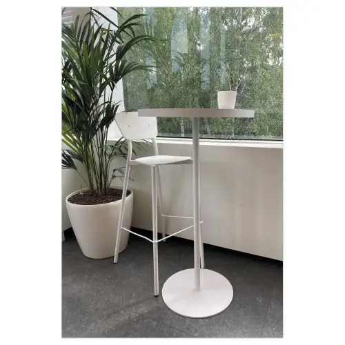 Table haute H110 recyclée MAHAUT ø64mm décor FLOREAL
