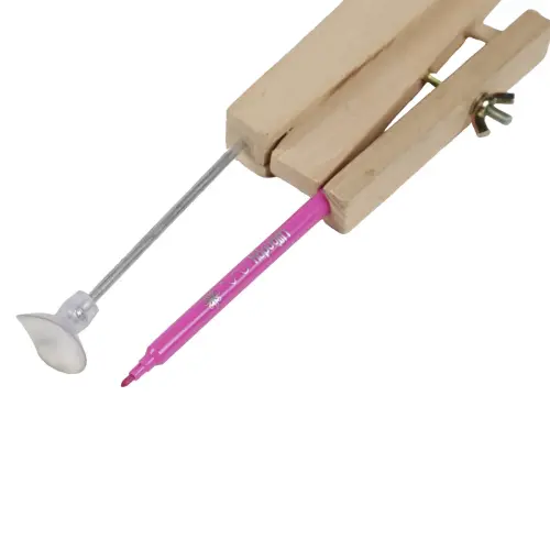 Compas pour tableau blanc 40 cm bois ventouse avec porte marqueur - WONDAY