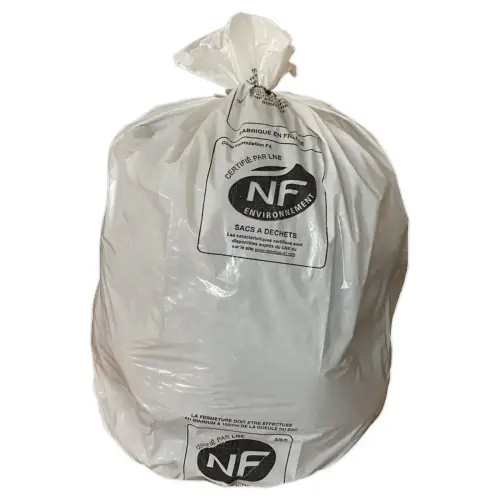 50 Sacs à déchets liens traditionnels Flexigreen 20L - Blanc