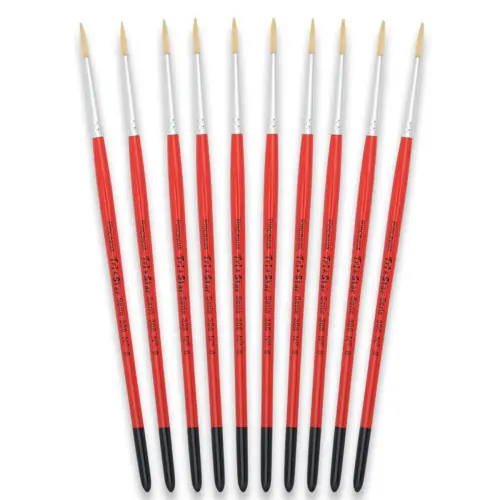 Brosse ronde n&deg;8 - OZ - en soie - peinture acrylique et &agrave; l'huile 
