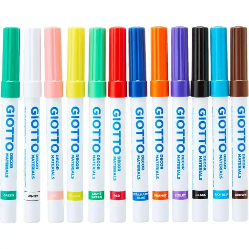 Feutre GIOTTO pour décor à base d'eau multisupport - coloris assortis - lot de 48