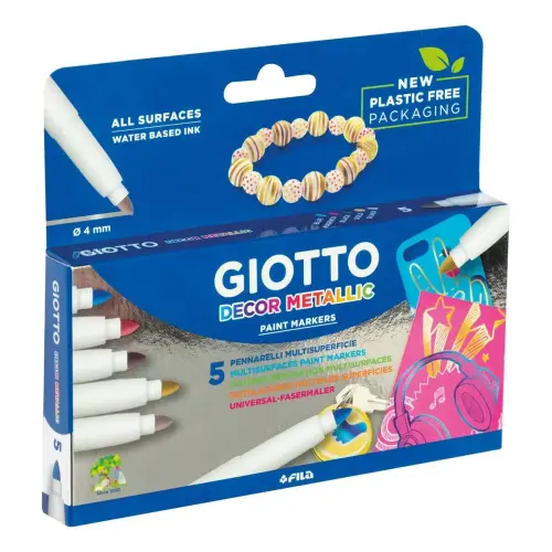 Feutre GIOTTO pour décor à base d'eau multisupport - coloris assortis - lot de 5