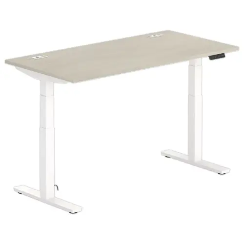 Bureau BERNE &eacute;lectrique 160 x 80 acacia/blanc 