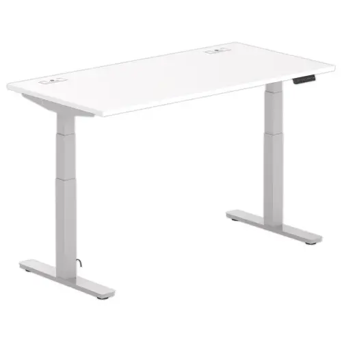 Bureau BERNE électrique 160 x 80 blanc/alu