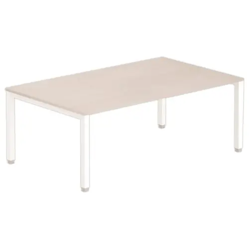Table modulaire rectangulaire 200 x 120 acacia/blanc