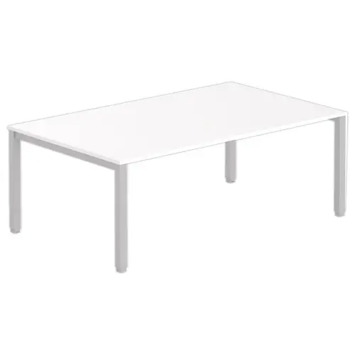 Table modulaire rectangulaire 200 x 120 blanc/ alu