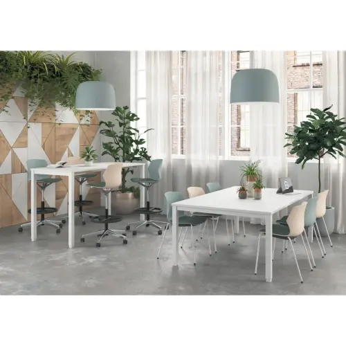 Table modulaire rectangulaire 200 x 120 blanc/blanc