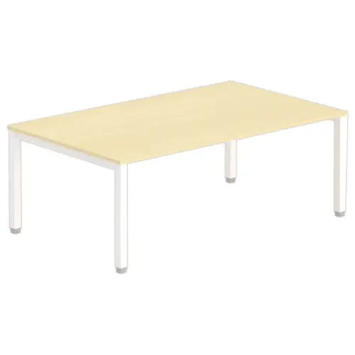 Table modulaire rectangulaire 200 x 120 h&ecirc;tre/blanc 