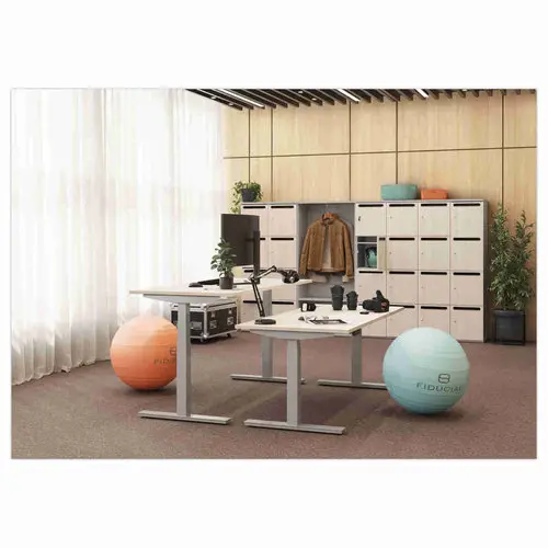 Bureau électrique BERNE – 160 x 80 cm – Plateau acacia et pieds alu – Fiducial