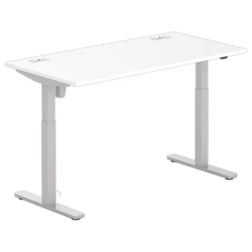 Bureau BERNE &eacute;lectrique 160 x 80 blanc/alu boitier simple 