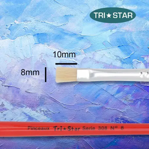 Brosse plate n°8 - OZ - en soie - peinture acrylique et à l'huile