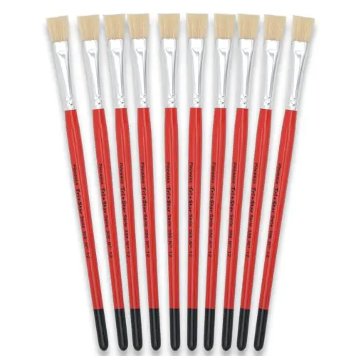 Brosse plate n&deg;12 - OZ - en soie - peinture acrylique et &agrave; l'huile 