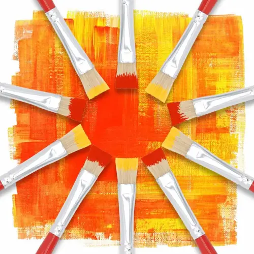 Brosse plate n&deg;12 - OZ - en soie - peinture acrylique et &agrave; l'huile 