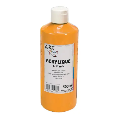 Gouache acrylique  - ART PLUS - orange - flacon de 500 ml 