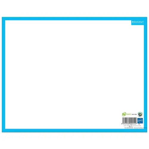 Ardoise effaçable à sec - BOUCHUT - 1 face unie - 1 face seyès - 21 x 26,5 cm