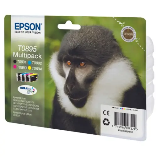 4 CARTOUCHES EPSON T0895 SINGE N.C.J.M MULTIPACK