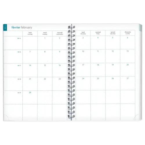 Agenda semainier spirale All in one - 15x21cm - rose- Janvier &agrave; d&eacute;cembre - EXACOMPTA 