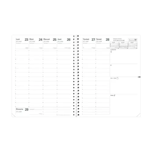 Agenda semainier Club - 21x27cm - Bleu - Septembre à septembre - QUO VADIS