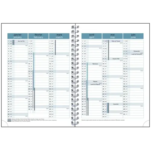 Agenda semainier Exacompta  Mini Labo - 15x21cm - Fleurs fond blanc 