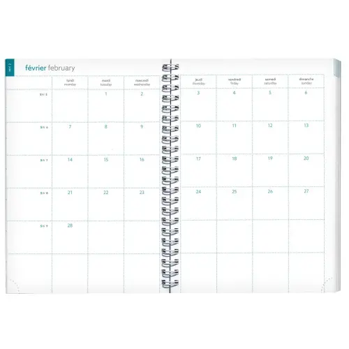 Agenda semainier Exacompta  Mini Labo - 15x21cm - Fleurs fond blanc 