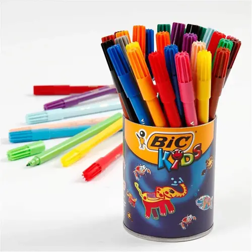 Feutre de coloriage BIC VISA pointe fine - encre lavable - coloris assortis - lot de 36