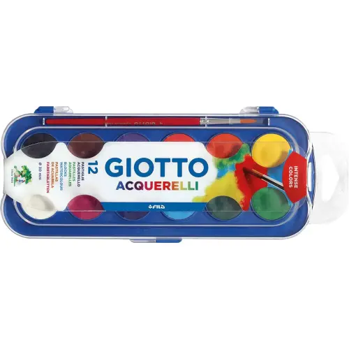Gouache pastille GIOTTO - coloris assortis - 30mm x12 + pinceau