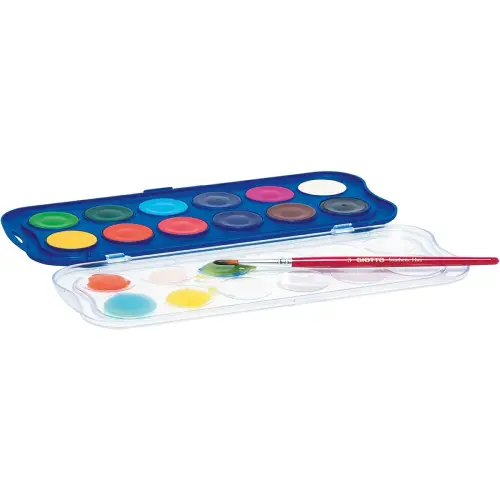 Gouache pastille GIOTTO - coloris assortis - 30mm x12 + pinceau
