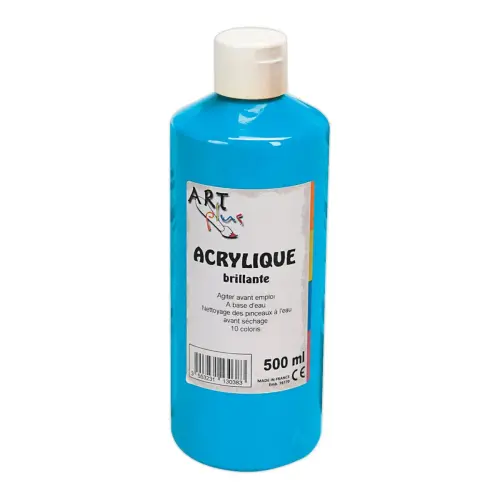 Gouache acrylique bleu - flacon de 500 ml - O'color