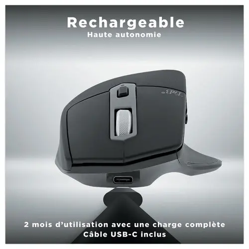 Souris sans fil semi-ergonomique dual connect 