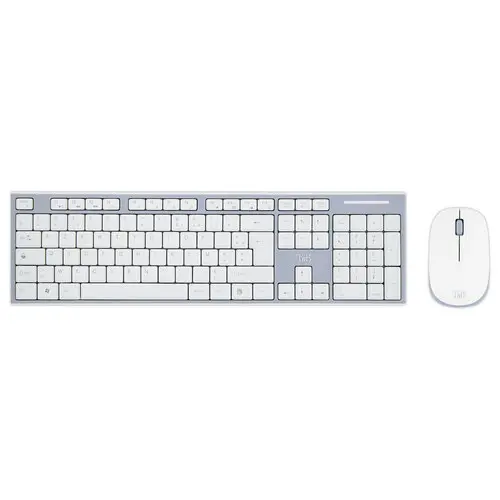 Kit clavier et souris sans fil Classy - 13 raccourcis multim&eacute;dias - R&eacute;cepteur USB unique - Blanc - T'nB 