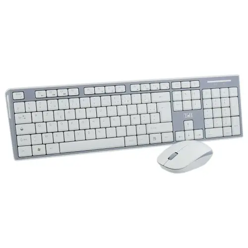 Kit clavier et souris sans fil Classy - 13 raccourcis multim&eacute;dias - R&eacute;cepteur USB unique - Blanc - T'nB 
