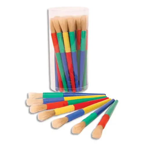 Brosses rondes maternelle - OCOLOR - en soie - Lot de 30