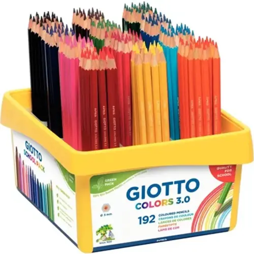 Crayon de couleur hexagonal - GIOTTO - mine 3mm - coloris assortis - lot de 192 (16x12 couleurs) 