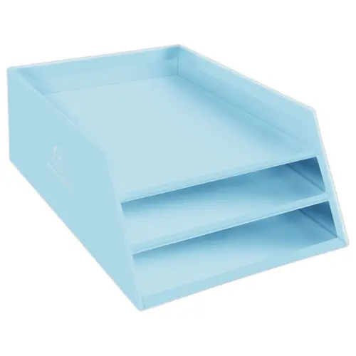 Corbeille &agrave; courrier carton - aquarel bleu clair - EXACOMPTA 